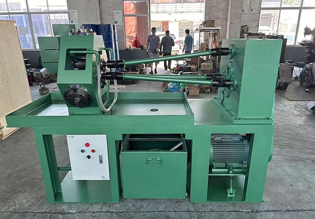 Extruded fin tube machine production