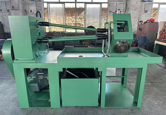 Extruded fin tube machine production