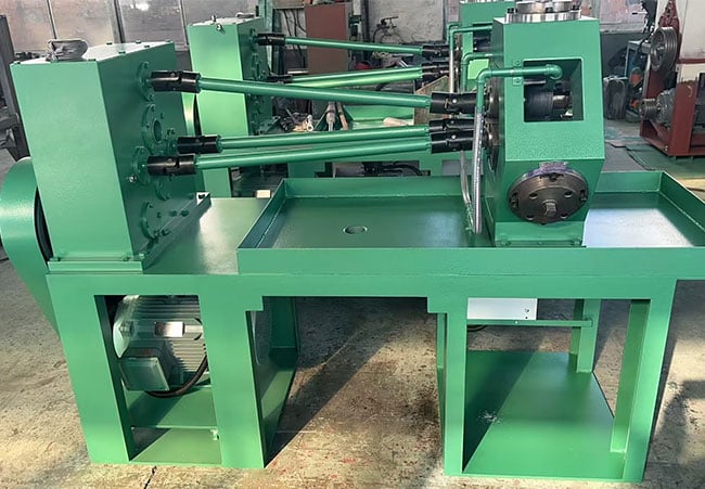 Extruded fin tube machine production