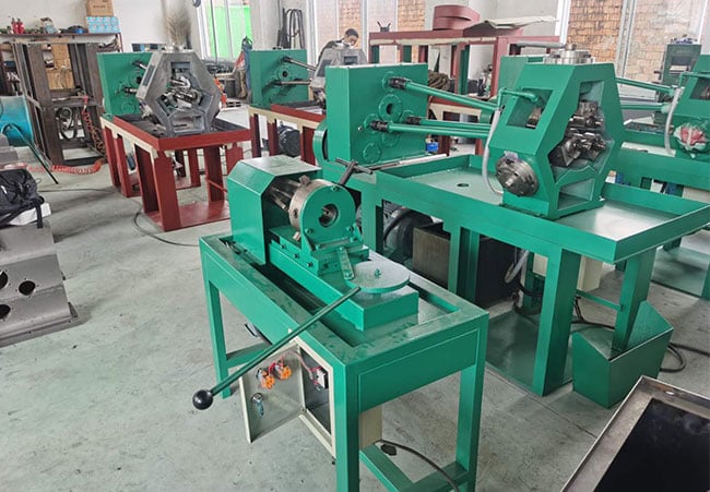 Extruded fin tube machine production